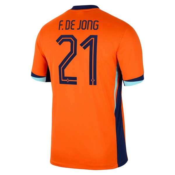 Frenkie de Jong Netherlands National Team Nike 2024 Home Replica Jersey - Orange - Image 3