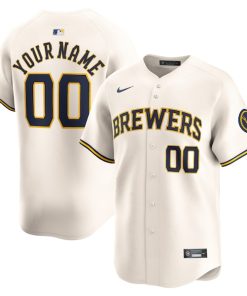 Milwaukee Brewers Nike Home Limited Custom Jersey - Cream