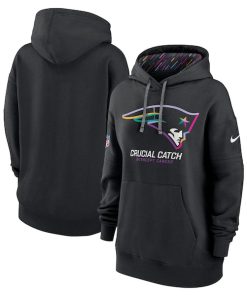 New England Patriots Nike Women's 2024 NFL Crucial Catch Club Pullover Hoodie - Black