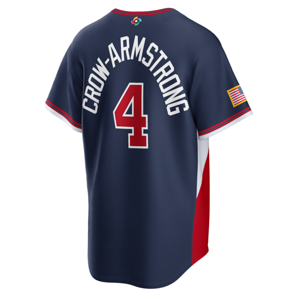 Men's USA Baseball Pete Crow-Armstrong Nike 2026 World Baseball Classic Road Stadium Jersey - Navy/White - Image 4