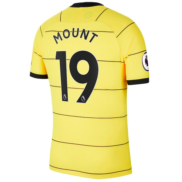 Mason Mount Chelsea Nike 2021/22 Away Vapor Match Player Jersey - Yellow - Image 3