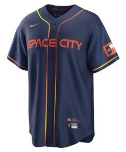 Alternative view of Carlos Correa Houston Astros Nike 2022 City Connect Replica Player Jersey - Navy