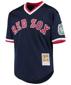 Alternative view of Pedro Martinez Boston Red Sox Youth Cooperstown Collection Mesh Batting Practice Jersey - Navy