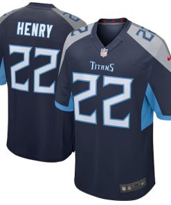 Alternative view of Derrick Henry Tennessee Titans Nike Youth Game Jersey - Navy/Light Blue/White