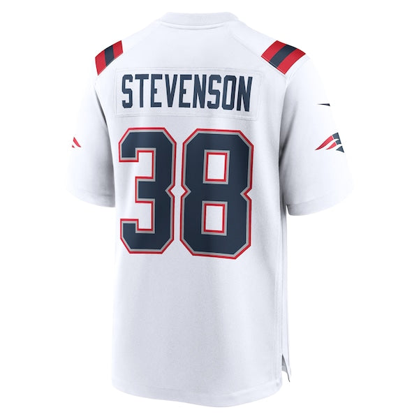 Rhamondre Stevenson New England Patriots Nike Game Player Jersey - White/Navy/Red - Image 4