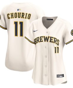 Jackson Chourio Milwaukee Brewers Nike Women's Home Limited Player Jersey - Cream