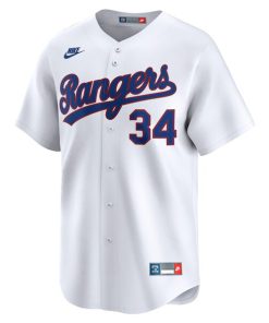 Alternative view of Nolan Ryan Texas Rangers Nike Throwback Cooperstown Collection Limited Jersey - White