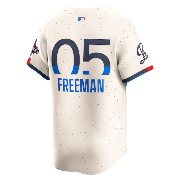 Freddie Freeman Los Angeles Dodgers Nike 2024 World Series Champions City Connect Limited Player Jersey - Cream - Image 3
