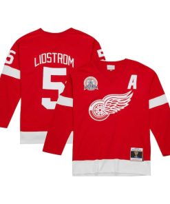 Nicklas Lidstrom Detroit Red Wings Alternate Captain Patch 2001/02 Blue Line Player Jersey - Red