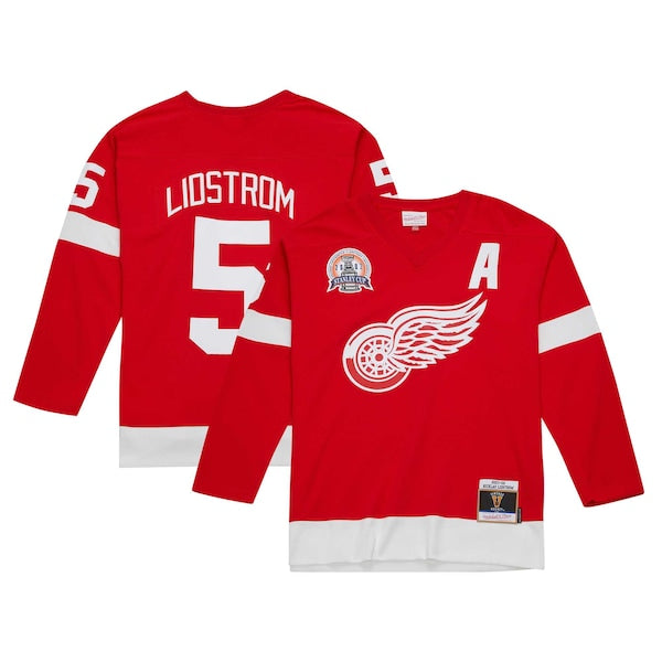 Nicklas Lidstrom Detroit Red Wings Alternate Captain Patch 2001/02 Blue Line Player Jersey - Red