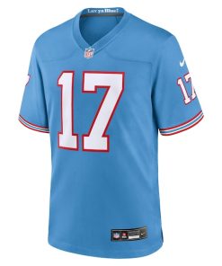 Alternative view of Ryan Tannehill Tennessee Titans Nike Oilers Throwback Alternate Game Player Jersey - Light Blue