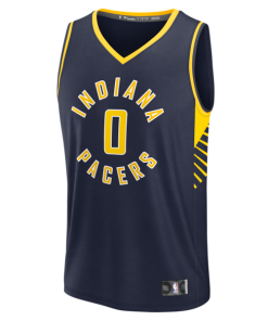 Alternative view of Tyrese Haliburton Indiana Pacers  Fast Break Replica Jersey - Navy - Icon Edition