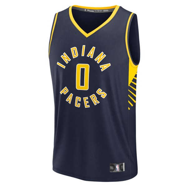 Tyrese Haliburton Indiana Pacers Fast Break Replica Jersey - Navy - Icon Edition - Image 2