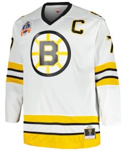 Alternative view of Ray Bourque Boston Bruins Big & Tall Captain Patch Blue Line Player Jersey - White