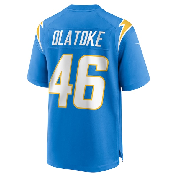 Praise Olatoke Los Angeles Chargers Nike Team Game Jersey - Powder Blue - Image 3