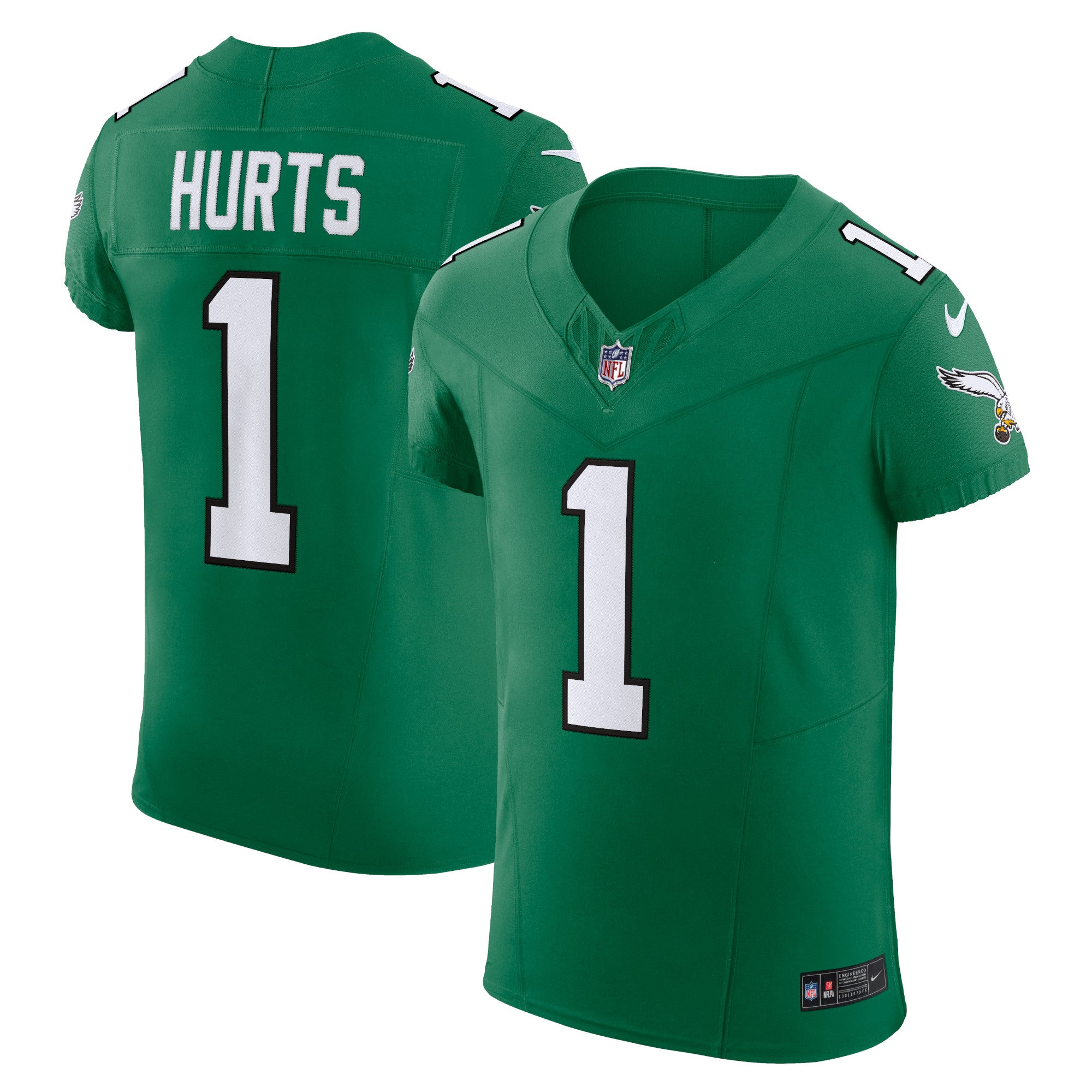 Jalen Hurts Philadelphia Eagles Nike Alternate Vapor F.U.S.E. Elite Jersey - Midnight Green/Black/Kelly Green - Image 6