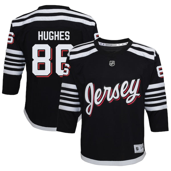 Jack Hughes New Jersey Devils Youth Alternate Replica Player Jersey - Black/Red - Image 2