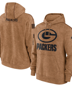 Green Bay Packers Men's Nike Brown 2023 Salute To Service Club Pullover Hoodie