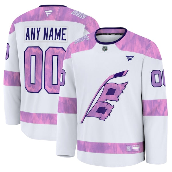 Carolina Hurricanes 2024 Hockey Fights Cancer Custom Practice Jersey - White