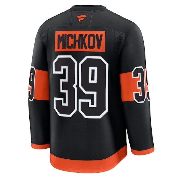 Matvei Michkov Philadelphia Flyers Alternate Premium Jersey - Black/Orange - Image 4