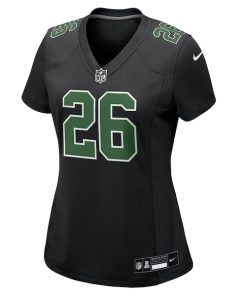 Alternative view of Saquon Barkley Philadelphia Eagles Nike Women's Fashion Game Jersey - Carbon Black/Kelly Green