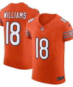 Alternative view of Caleb Williams Chicago Bears Nike Alternate Vapor F.U.S.E. Elite Jersey - Orange/Navy