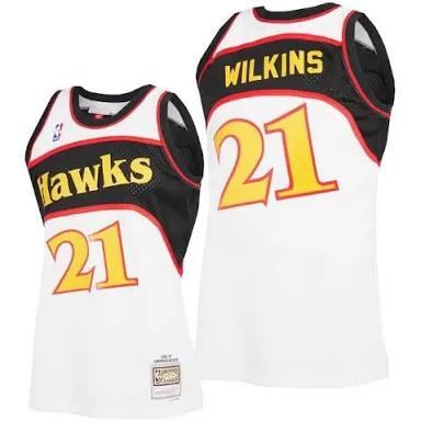 Dominique Wilkins Atlanta Hawks M &N Throwback Swingman Jersey - Black/Red/White - Image 5