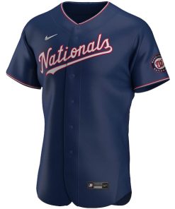 Alternative view of Washington Nationals Nike Alternate Authentic Team Jersey - Navy