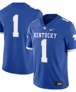 Alternative view of #1 Kentucky Wildcats Nike Game Jersey - Royal/White