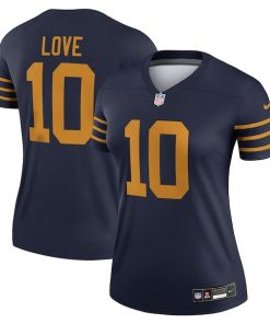 Jordan Love Green Bay Packers Nike Women's The 1923 Classic Legend Player Dri-FIT Top - Navy