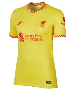 Alternative view of Liverpool Nike Women's 2021/22 Third Breathe Stadium Custom Jersey - Yellow