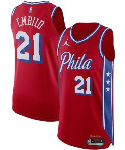 Joel Embiid Philadelphia 76ers Jordan Brand Authentic Player Jersey - Statement Edition - Red