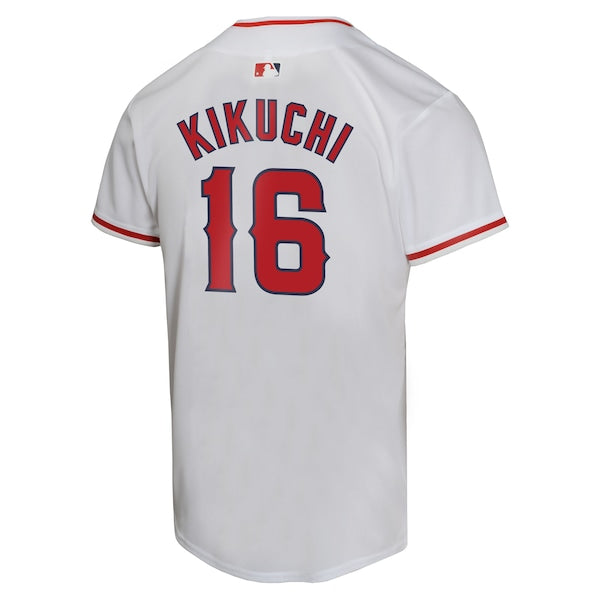 Yusei Kikuchi Los Angeles Angels Nike Youth Home Game Player Jersey - White - Image 3