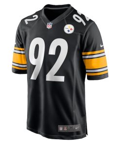 Alternative view of James Harrison Pittsburgh Steelers Nike Retired Game Jersey - Black