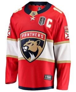 Alternative view of Aleksander Barkov Florida Panthers  2025 Stanley Cup Final Home Breakaway Player Jersey - Red