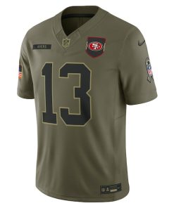 Alternative view of Brock Purdy San Francisco 49ers Nike 2025 Salute to Service Limited Jersey - Olive