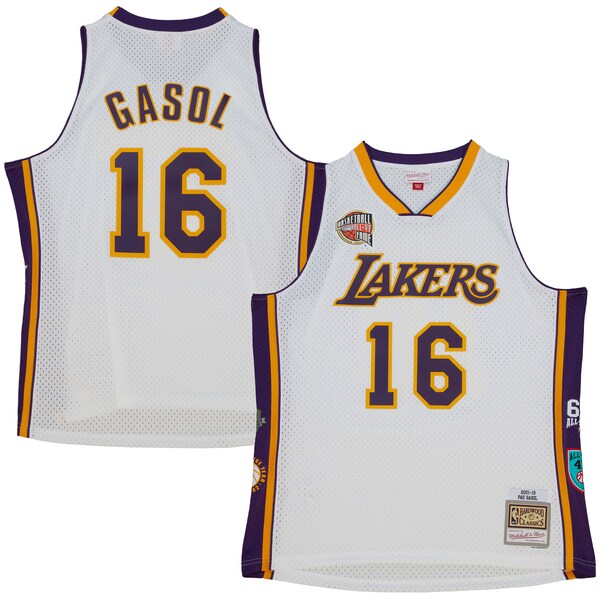 Pau Gasol Los Angeles Lakers Unisex Hall of Fame Class of 2023 Throwback Swingman Jersey - White - Image 2