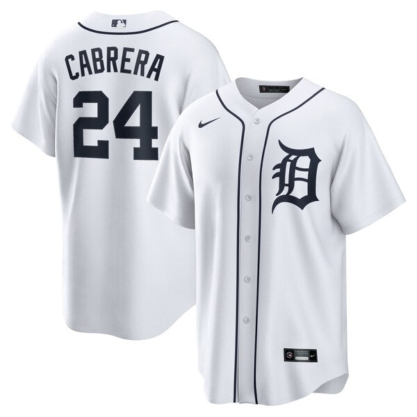 Miguel Cabrera Detroit Tigers Nike Home Replica Player Name Jersey - White/Gray - Image 2