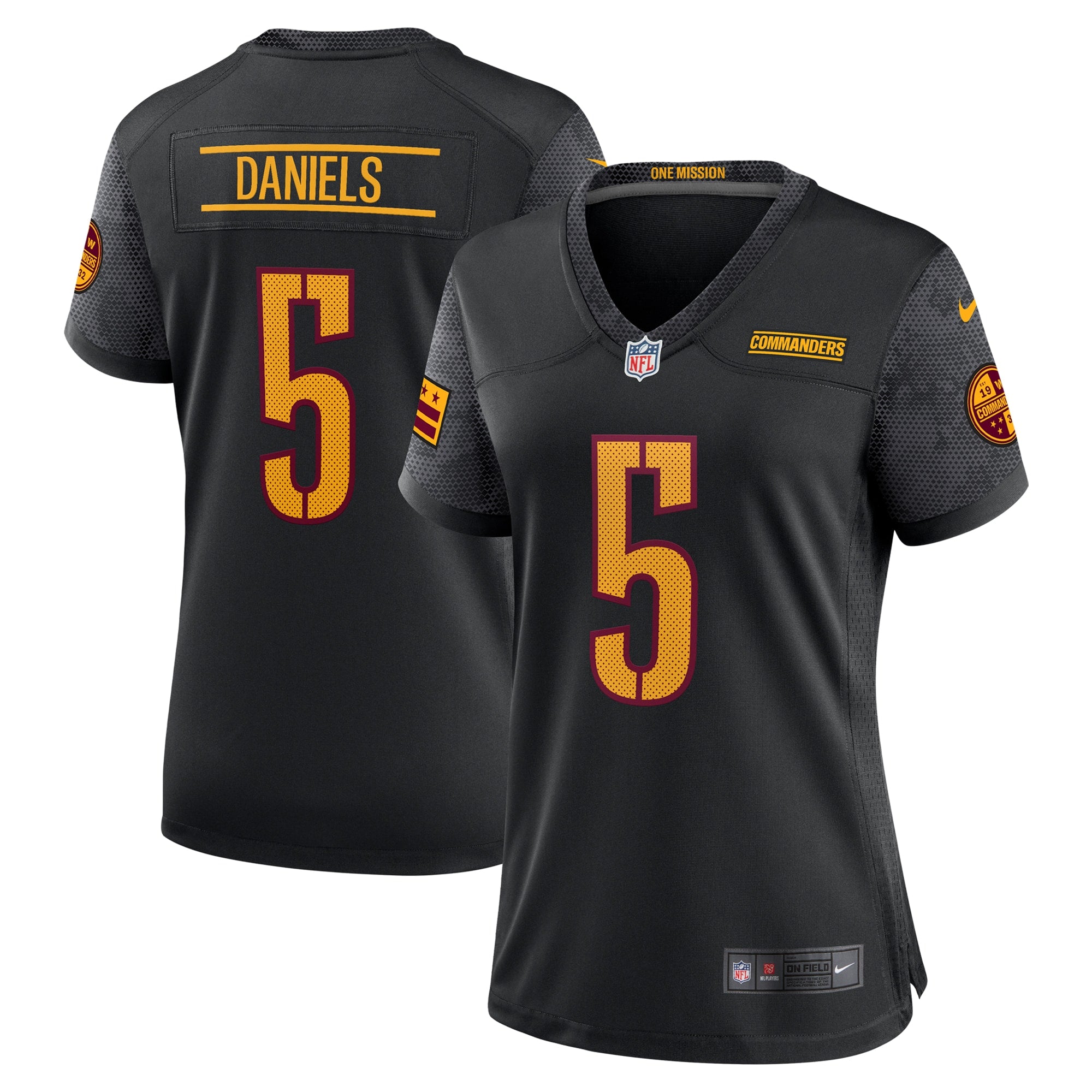 Jayden Daniels Washington Commanders Nike Women's Game Jersey - White/Black - Image 6