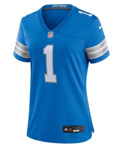 Alternative view of Number 1 Bride Detroit Lions Nike Women's Game Jersey - Blue