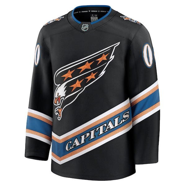 Washington Capitals Alternate 50th Anniversary Premium Custom Jersey - Black/Red/White - Image 3