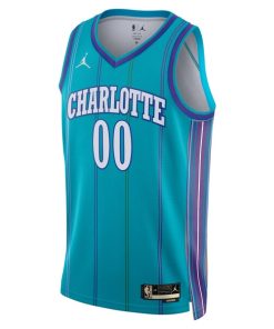 Alternative view of Charlotte Hornets Jordan Brand Unisex 2023/24 Custom Swingman Jersey - Classic Edition - Teal