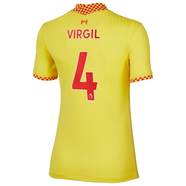 Virgil Van Dijk Liverpool Nike Women's 2021/22 Third Breathe Stadium Player Jersey - Yellow - Image 3