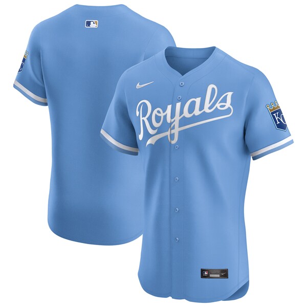 Kansas City Royals Nike Alternate Vapor Premier Elite Patch Jersey - Light Blue - Image 2