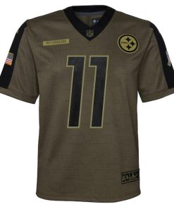 Alternative view of Chase Claypool Pittsburgh Steelers Nike Youth 2021 Salute To Service Game Jersey - Olive