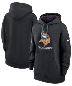 Minnesota Vikings Nike Women's 2024 NFL Crucial Catch Club Pullover Hoodie - Black
