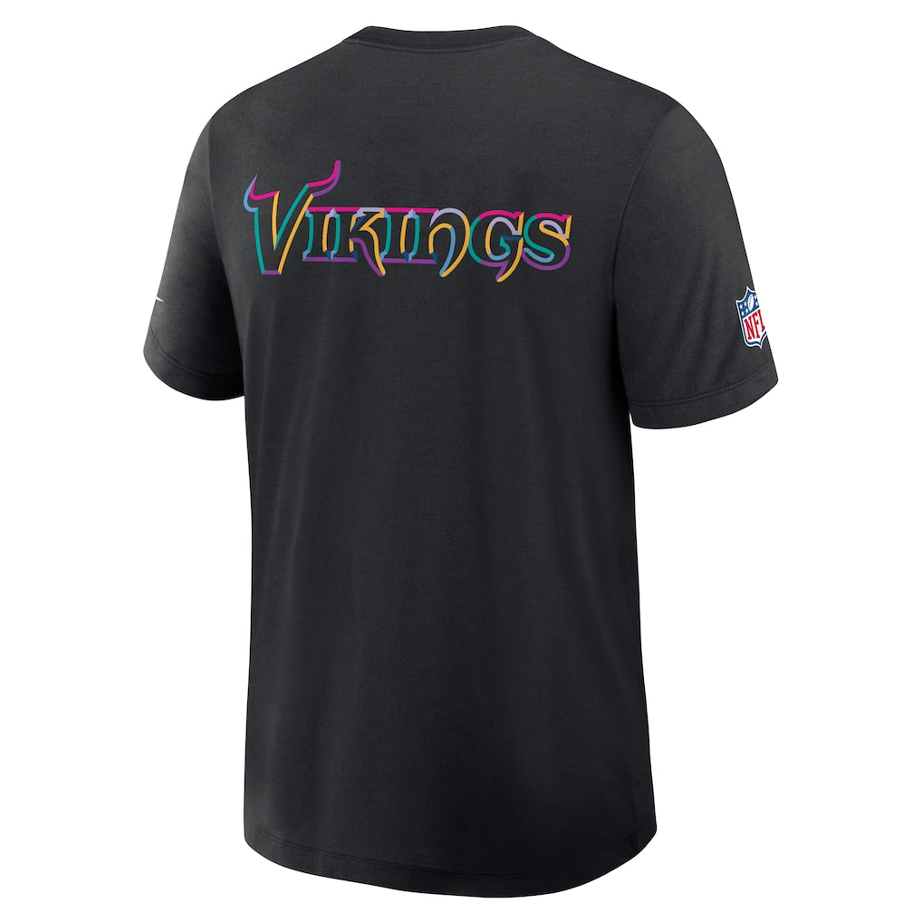 Minnesota Vikings Nike 2025 NFL Crucial Catch Tri-Blend Dri-FIT T-Shirt - Black - Image 3