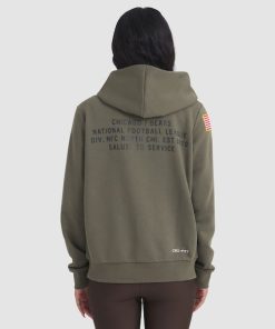 Alternative view of Chicago Bears Nike Women's 2025 Salute to Service Sideline Standard Issue Dri-FIT Hoodie - Olive