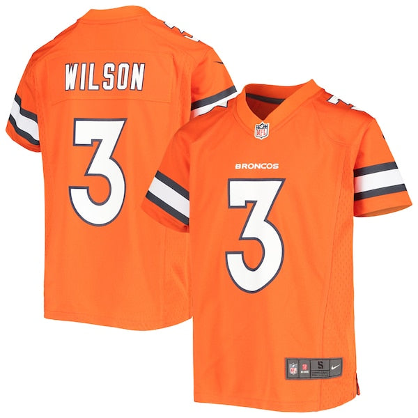 Russell Wilson Denver Broncos Nike Youth Game Jersey - Orange/Navy/White - Image 2