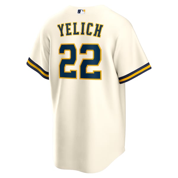 Christian Yelich Milwaukee Brewers Nike Home Replica Jersey - White - Image 3